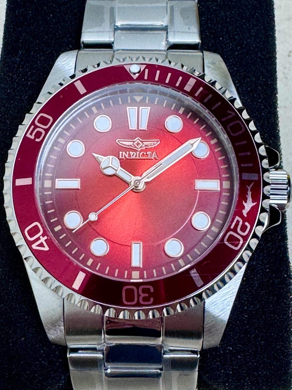 Invicta Pro Diver Red Dial 43mm Stainless Steel Men's Quartz Dive Watch NWT